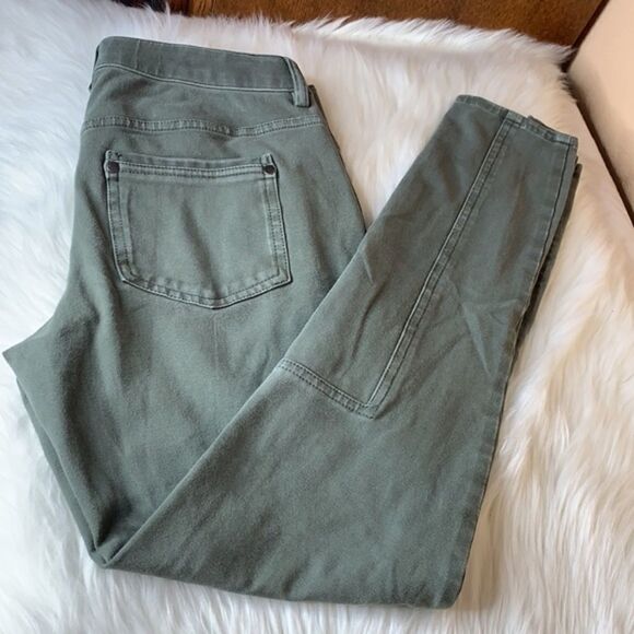 Anthropologie Marrakech Olive Green Ankle Side Slit Pants - Picture 1 of 11